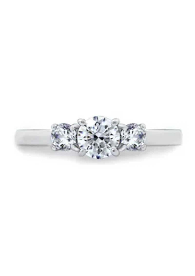 1.02 ct. t.w. Swarovski® Zirconia Round 3 Stone Ring