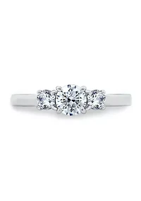 1.02 ct. t.w. Swarovski® Zirconia Round 3 Stone Ring
