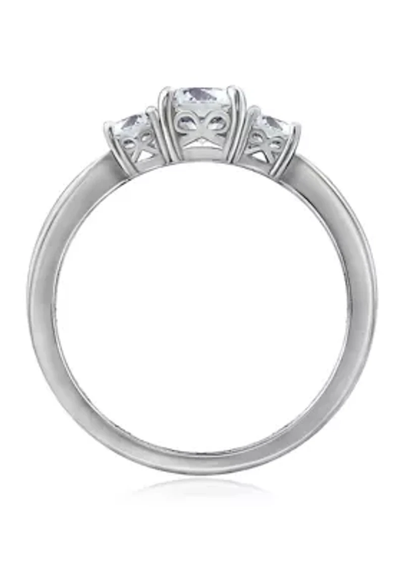1.02 ct. t.w. Swarovski® Zirconia Round 3 Stone Ring
