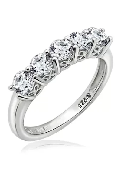 1.3 ct. t.w. Swarovski® Zirconia Round-Cut 5 Stone Ring