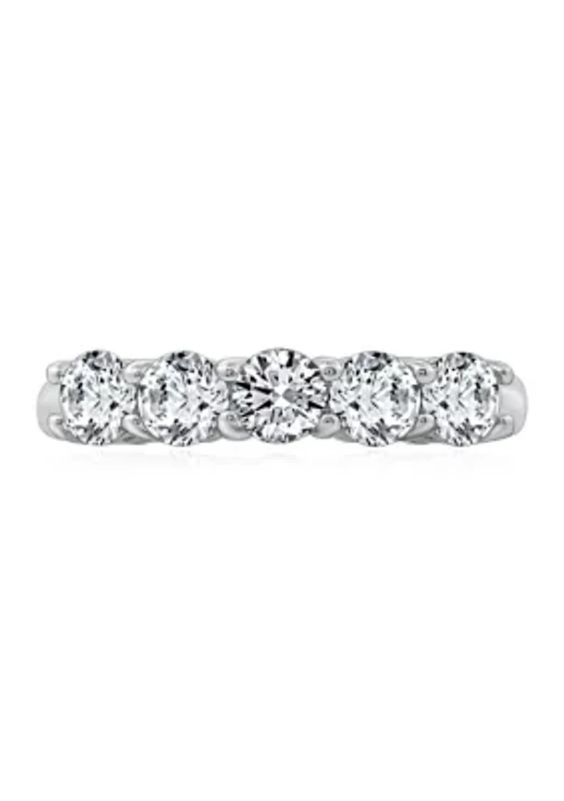 1.3 ct. t.w. Swarovski® Zirconia Round-Cut 5 Stone Ring