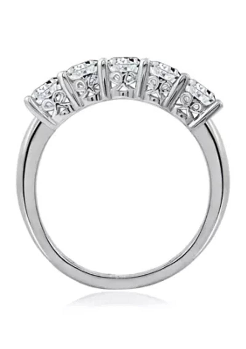 1.3 ct. t.w. Swarovski® Zirconia Round-Cut 5 Stone Ring