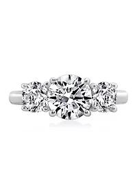 Platinum Plated Sterling Silver 3 ct. t.w. Round Swarovski® Cubic Zirconia  Stone Ring