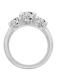 Platinum Plated Sterling Silver 3 ct. t.w. Round Swarovski® Cubic Zirconia  Stone Ring