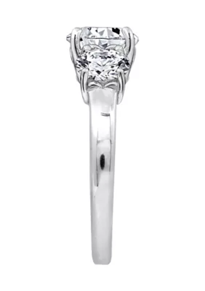 Platinum Plated Sterling Silver 3 ct. t.w. Round Swarovski® Cubic Zirconia  Stone Ring