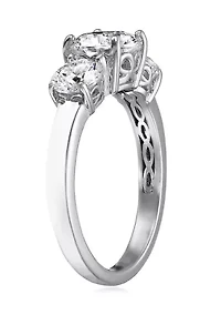 Platinum Plated Sterling Silver 3 ct. t.w. Round Swarovski® Cubic Zirconia  Stone Ring