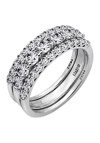 Cubic Zirconia Set of Three Band Rings