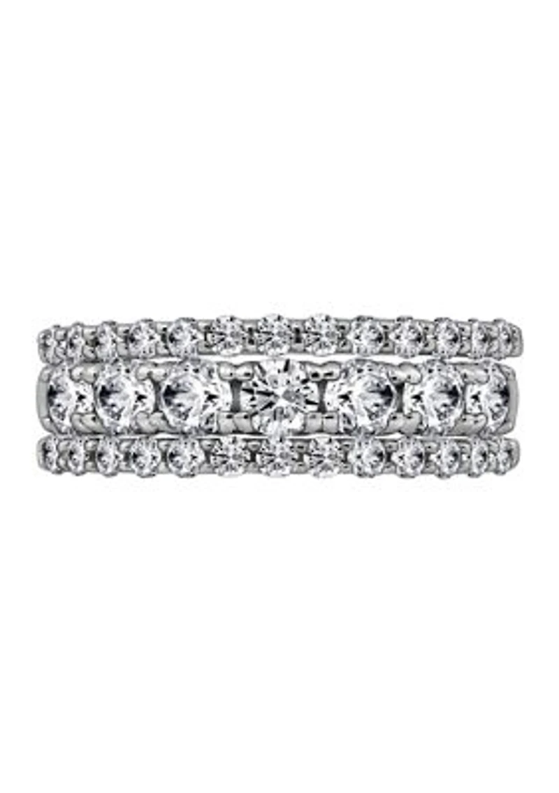 Cubic Zirconia Set of Three Band Rings