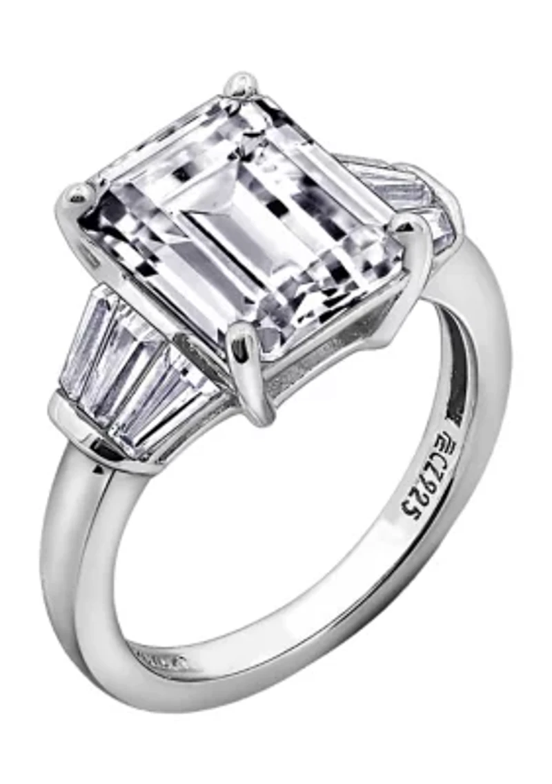 Emerald Cut Cubic Zirconia Ring