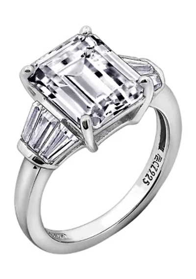 Emerald Cut Cubic Zirconia Ring