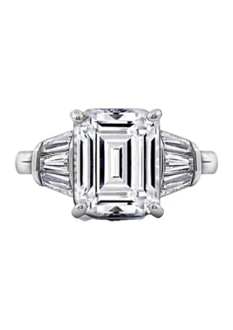 Emerald Cut Cubic Zirconia Ring