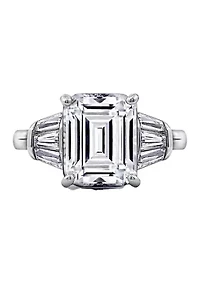 Emerald Cut Cubic Zirconia Ring