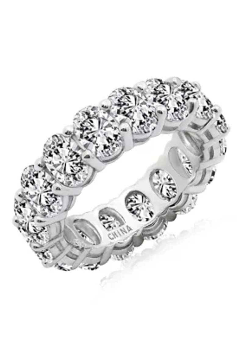 100 Facet Oval Cut 8 ct. t.w. Cubic Zirconia Eternity Band Ring