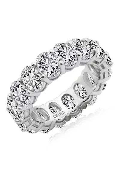 100 Facet Oval Cut 8 ct. t.w. Cubic Zirconia Eternity Band Ring