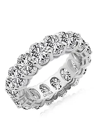 100 Facet Oval Cut 8 ct. t.w. Cubic Zirconia Eternity Band Ring
