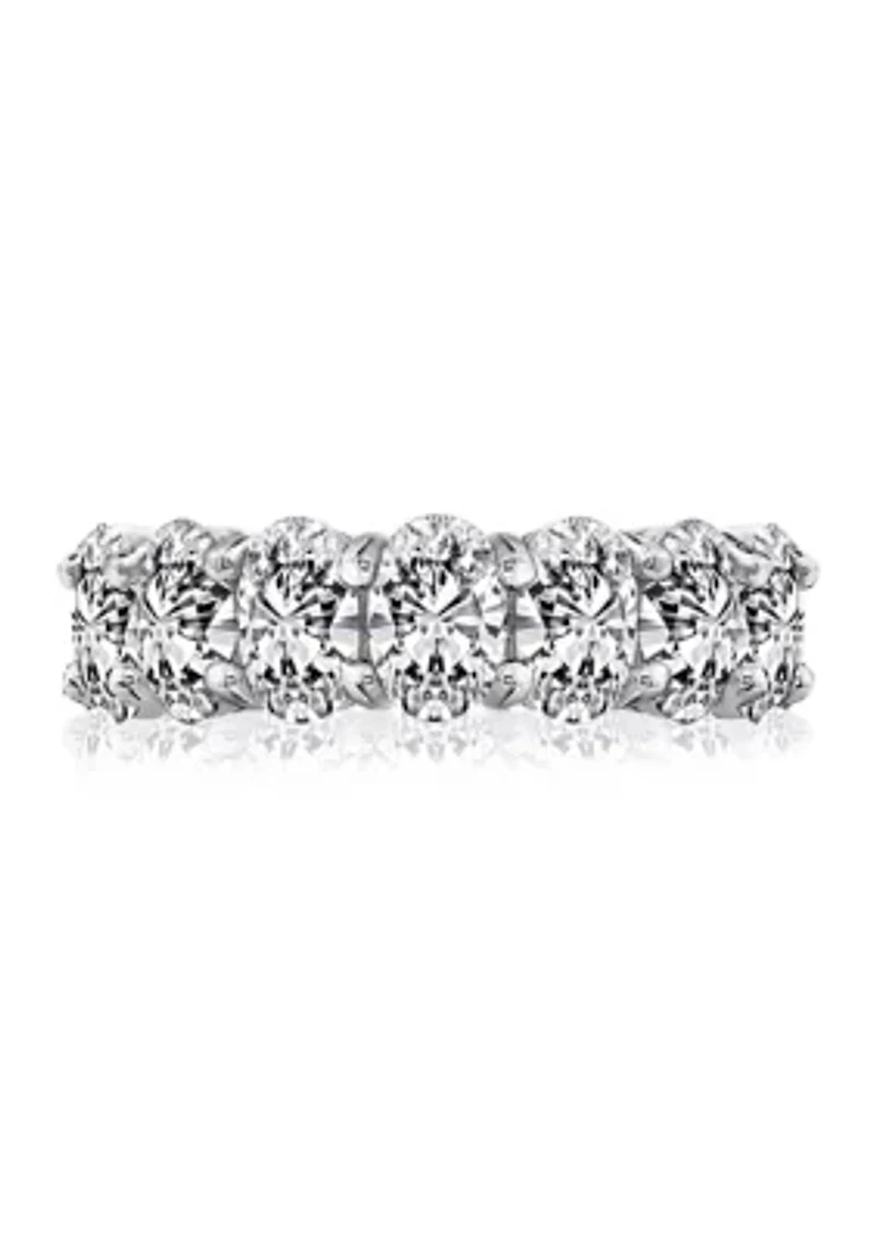100 Facet Oval Cut 8 ct. t.w. Cubic Zirconia Eternity Band Ring