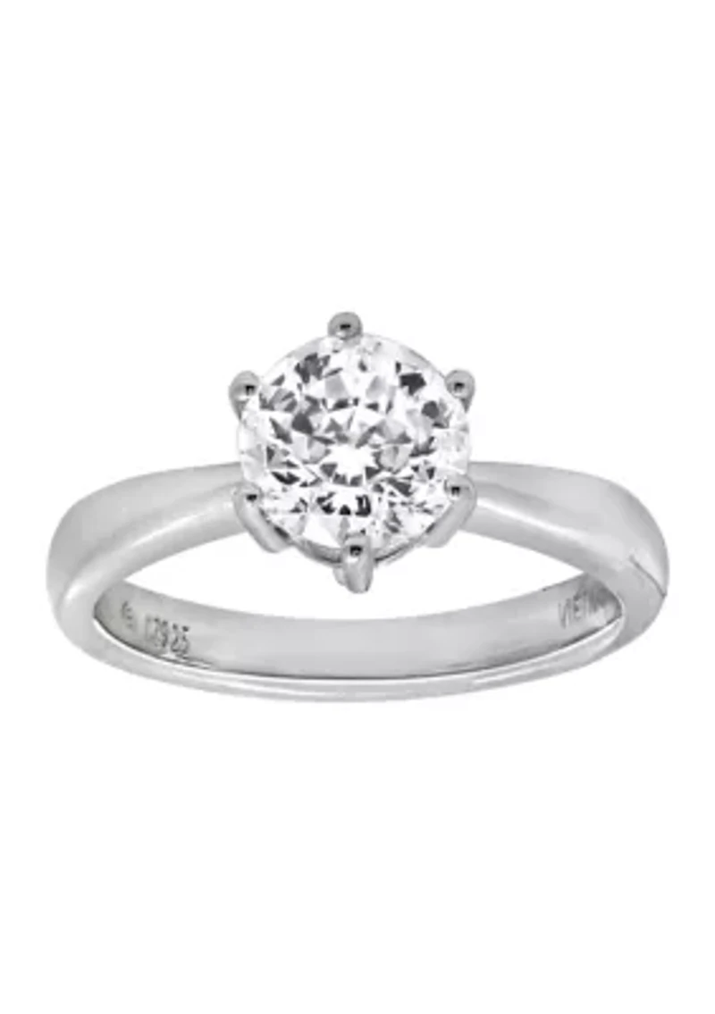 3 ct. t.w. 8 Millimeter Round Cut Cubic Zirconia Solitaire Ring