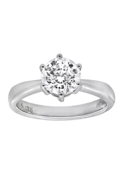 3 ct. t.w. 8 Millimeter Round Cut Cubic Zirconia Solitaire Ring