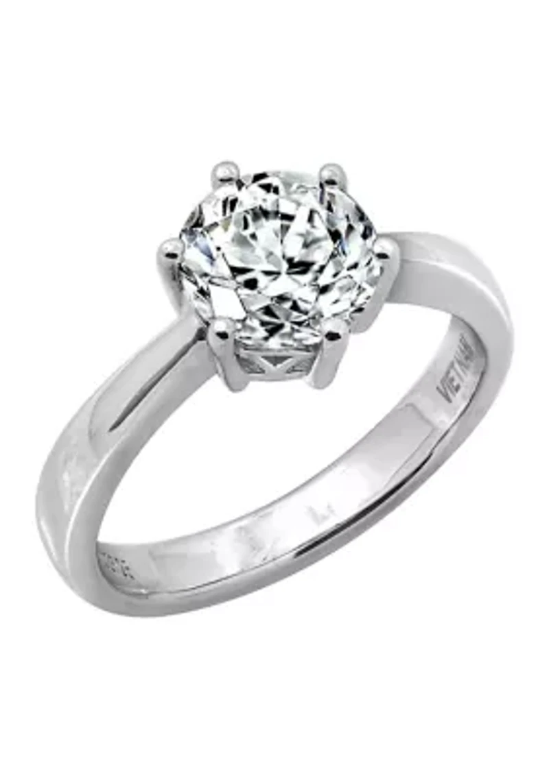 3 ct. t.w. 8 Millimeter Round Cut Cubic Zirconia Solitaire Ring
