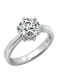 3 ct. t.w. 8 Millimeter Round Cut Cubic Zirconia Solitaire Ring
