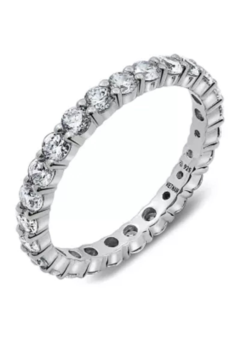 2 ct. t.w. 2.5 Millimeter Round Cut Cubic Zirconia Eternity Ring