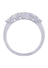 100 Facet 1 ct. t.w. Cubic Zirconia 5-Stone Band Ring