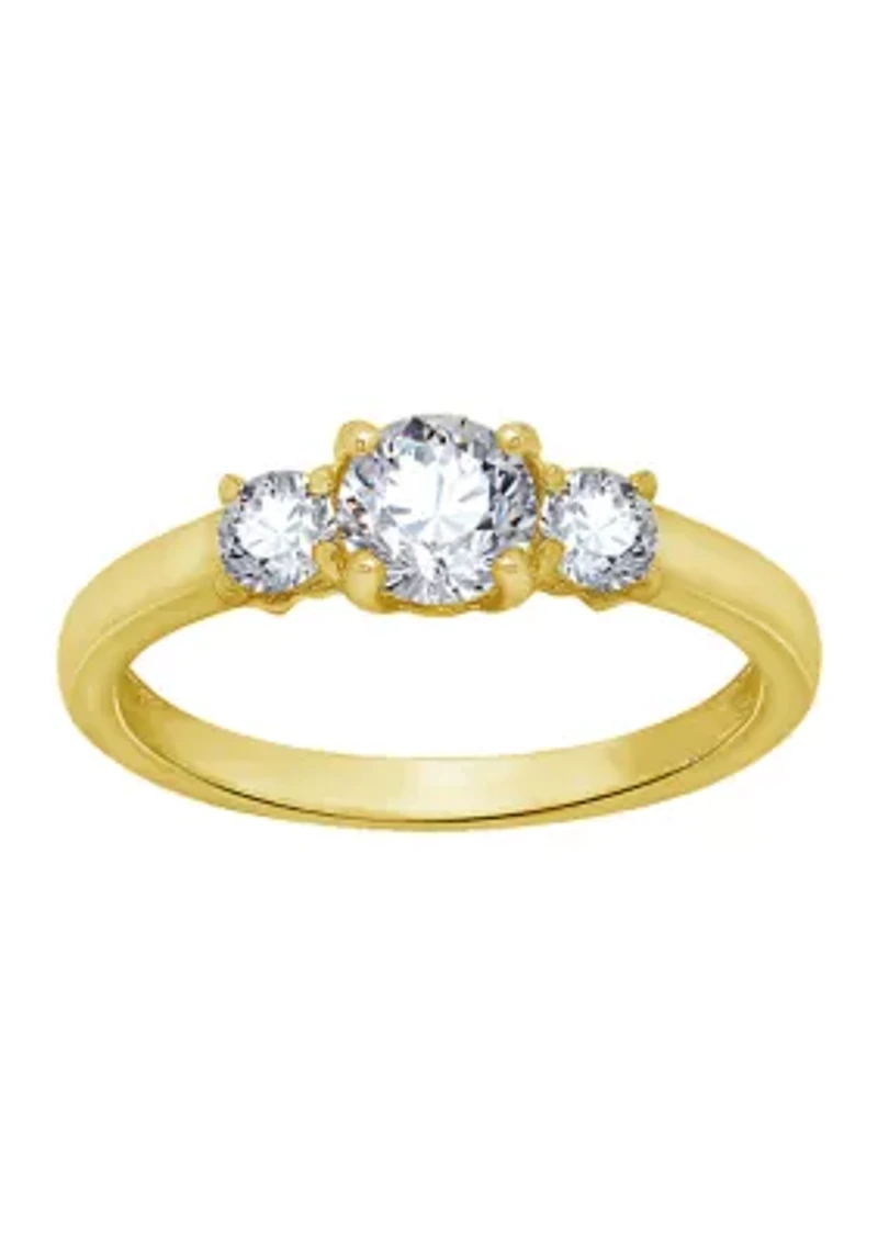 1 ct. t.w. Round Cut Cubic Zirconia 3-Stone Ring
