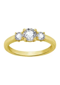1 ct. t.w. Round Cut Cubic Zirconia 3-Stone Ring