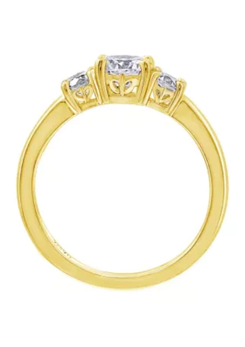 1 ct. t.w. Round Cut Cubic Zirconia 3-Stone Ring