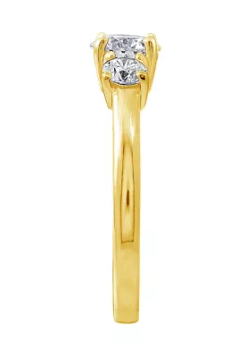 1 ct. t.w. Round Cut Cubic Zirconia 3-Stone Ring