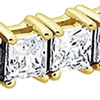 Yellow Gold Plated Sterling Silver 8.5 ct. t.w. Princess Cut Cubic Zirconia Tennis Bracelet