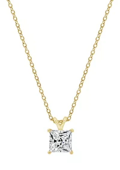 1 ct. t.w. Princess Cut Cubic Zirconia Solitaire Necklace