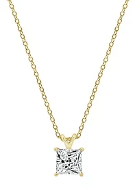 1 ct. t.w. Princess Cut Cubic Zirconia Solitaire Necklace
