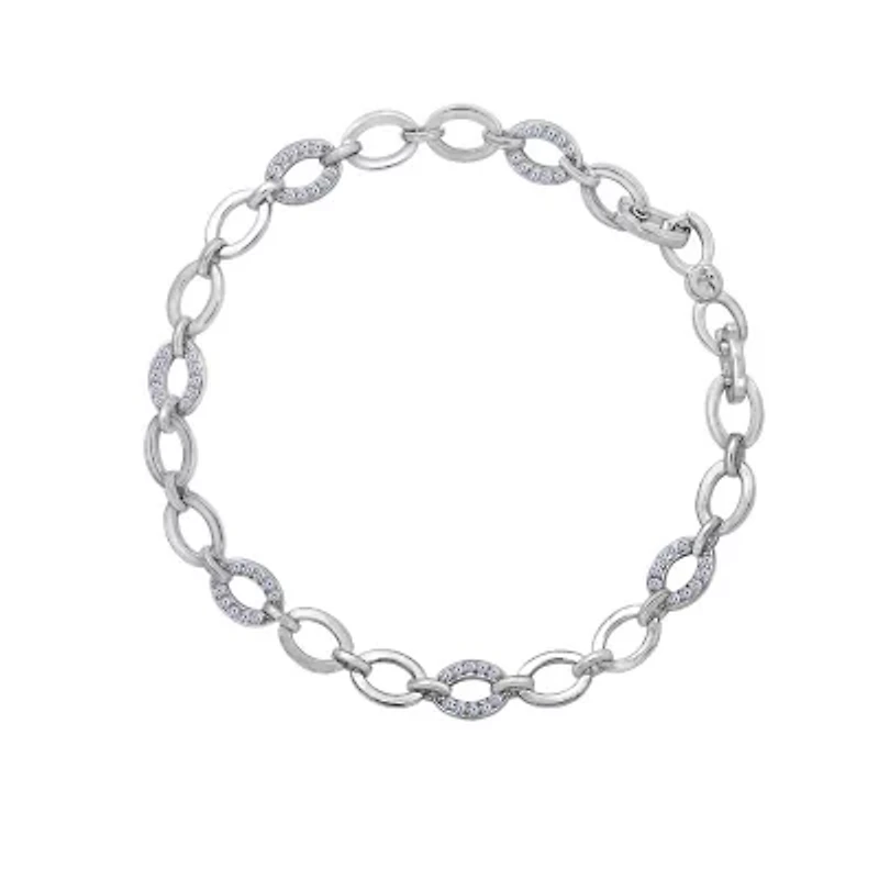 Lab Created Platinum Plated Sterling Silver Bracelet