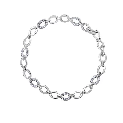 Lab Created Platinum Plated Sterling Silver Bracelet