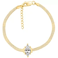 Lab Created Yellow Gold clad Sterling Silver Bracelet