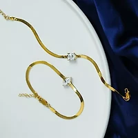 Lab Created Yellow Gold clad Sterling Silver Bracelet