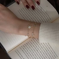 Lab Created 14K Yellow Gold Plated Sterling Silver Cubic Zirconia Station Bracelet