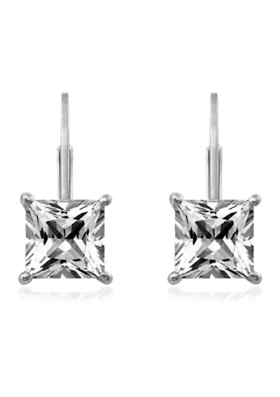 2.4 ct. t.w. Swarovski® Zirconia Princess-Cut Lever Back Earrings in Platinum Plated Sterling Silver