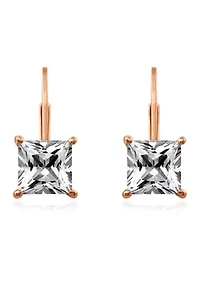 2.4 ct. t.w. Swarovski® Zirconia Princess-Cut Lever Back Earrings in Rose-Gold Plated Sterling Silver