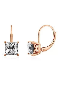 2.4 ct. t.w. Swarovski® Zirconia Princess-Cut Lever Back Earrings in Rose-Gold Plated Sterling Silver