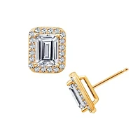 Lab Created Yellow Gold Clad Sterling Silver Earrings