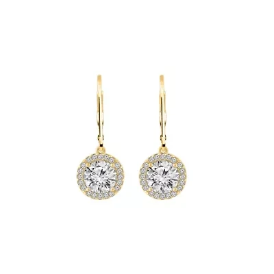 Lab Created Yellow Gold Clad Sterling Silver Earrings