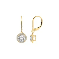 Lab Created Yellow Gold Clad Sterling Silver Earrings