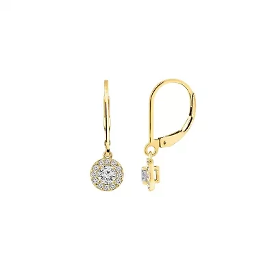 Lab Created Yellow Gold Clad Sterling Silver Earrings