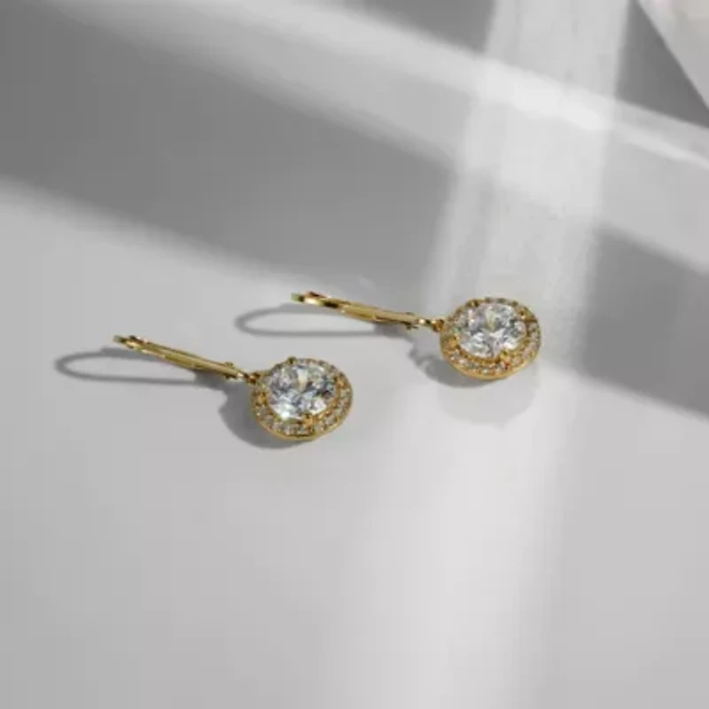 Lab Created Yellow Gold Clad Sterling Silver Earrings