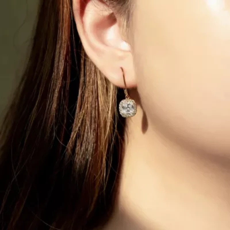 Lab Created Yellow Gold Clad Sterling Silver Earrings