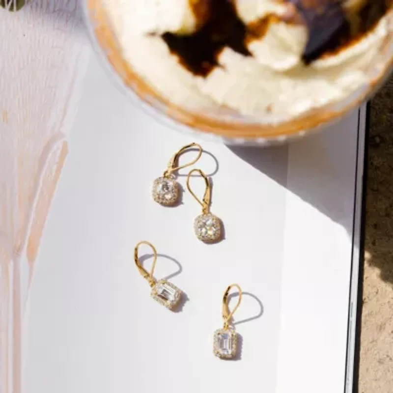 Lab Created Yellow Gold Clad Sterling Silver Earrings