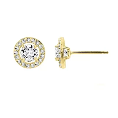 Lab Created Yellow Gold Clad Sterling Silver Earrings