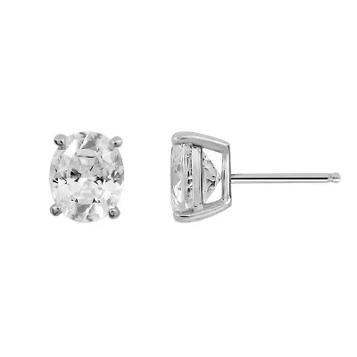 Lab Created Platinum clad Sterling Silver Earrings